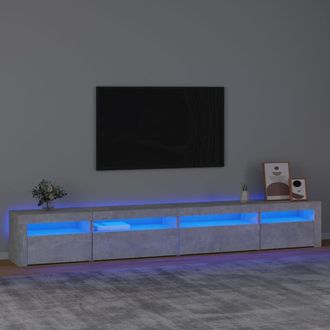 Berkfield Home TV Cabinet with LED Lights Concrete Grey 270x35x40 cm | Size: 270 x 35 x 40 cm