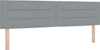 vidaXL vidaXL LED Headboard Lines Design Light Grey 90 cm Fabric