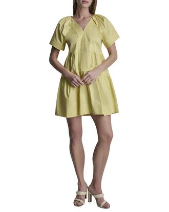 DKNY Pleated Contrast Stitch Dress
