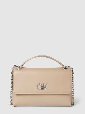 Calvin Klein Handtasche mit Drehverschluss in unifarbenem Design in Stein, Größe 1