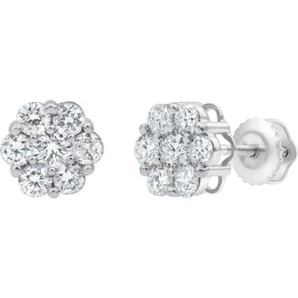 LuvMyJewelry Meadow 0.38 Ct TW Lab Grown Diamond Cluster Studs 14K Gold Earrings in 14K White Gold at Nordstrom