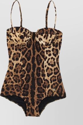 Dolce & Gabbana leopard-print balconette one-piece swimsuit