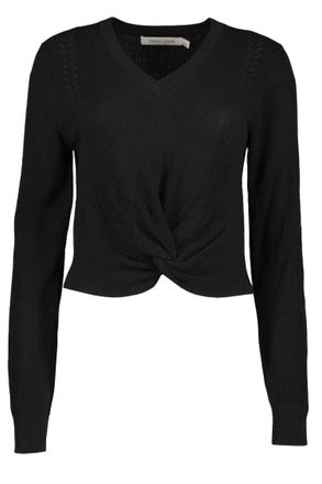 Bishop + Young Womens Mateo Twist Front Sweater In Black