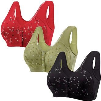 Generic Bras for Women Non Wired Balcony Bras for Women UK Sexy Lace Front Shaping Cup Adjustable Shoulder Strap Large Size Bra Ladies 36B Comfort UK Size 22 