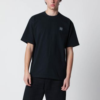 Stone Island Navy blue T-shirt with logo patch