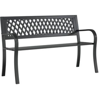 vidaXL Garden Bench Black 120 cm Steel vidaXL