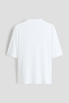 H&M Warming Turtleneck-T-Shirt in Slim Fit - White