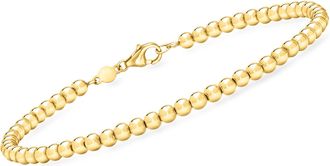 RS Pure by Ross-Simons Italian 3mm 14kt Yellow Gold Bead Bracelet