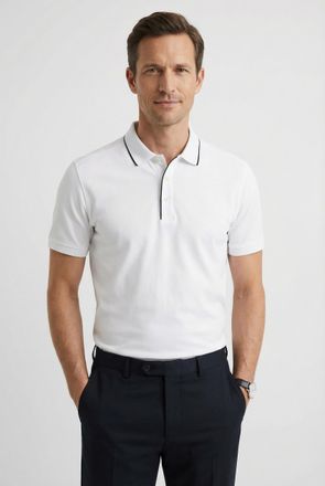 Olymp Poloshirt OLYMP OLYMP Wirk Casual - Polo, Herren, Gr. XXL, weiss (wei&szlig;), Jersey, Obermaterial: 51% Baumwolle, 49% Polyester, regular fit, Shirts Polos