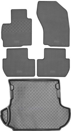 OEM Juego De Alfombrillas De Goma Para Coche Y Alfombrilla Para Maletero Para Mitsubishi Outlander Ii Suv (2007-2013)