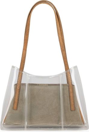 Jeffrey Campbell Reinvent Mixed Media Tote in Bege Taupe Clear at Nordstrom