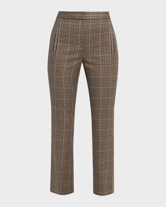 Veronica Beard Arte Slim Plaid Pants