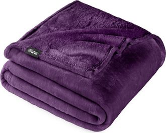 Bare Home Microplush Fleece Blanket in Plum at Nordstrom, Size Twin