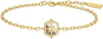 Ania Haie Colorblock Mother Of Pearl Charm Bracelet in Shiny Gold at Nordstrom