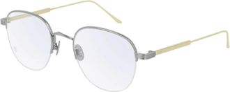 Cartier Ronde semi-randloze zonnebril - unisex - Zonnebrillen - Geel - 50 MM - Leer - Accessoires