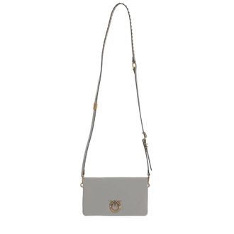 Pinko Rectangular Leather Shoulder Bag With Logo