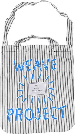 Anya Hindmarch Weave Project Embroidered Striped Tote Bag