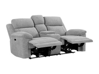 Vente-Unique Divano 2 Posti Relax Elettrico Con Ripiano In Tessuto Melange Grigio - Keluno