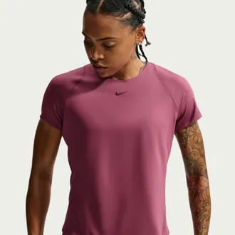 Nike Womens Universa Dri-FIT Short-Sleeve Top in Red | IO9960-654