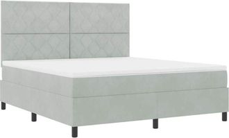 vidaXL Vidaxl - Cama Tipo Box Spring Gris Claro 180 X 200 Cm Terciopelo