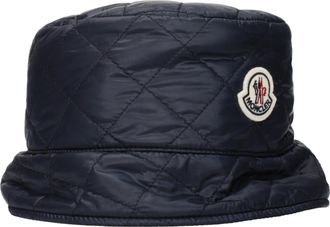 Moncler Bucket Hat Damen Baumwolle Blau/Marineblau