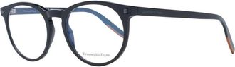 Ermenegildo Zegna Zwarte Ronde Brilmonturen - Heren - Brillen - Zwart - ONE Size - Accessoires