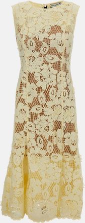 Self Portrait Abito Midi In Pizzo Crochet