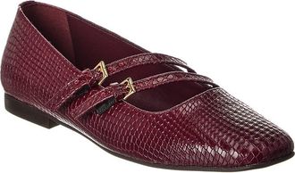 Bruno Magli Melia Snake-Embossed Leather Flat