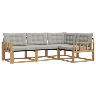 vidaXL Conjunto De Sof&aacute;s De Exterior 4 Pcs Blanco Y Gris Claro Vidaxl