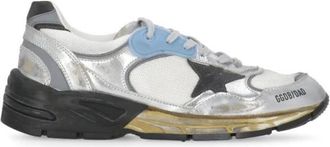 Golden Goose Silver Leather Trainers with Star Detail