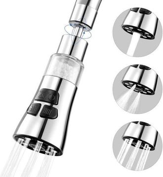 No Brand Grifo Con Filtro Para Fregadero, Juego De Filtros Giratorios De 360&deg; Con 9 Accesorios, 3 Modos De Pulverizaci&oacute;n, Extensor De Pulverizaci&oacute;n, Elimina Me