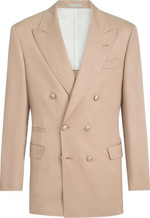 Brunello Cucinelli One-and-a-half breasted Tailor blazer in Tobacco at Nordstrom, Size 52 It