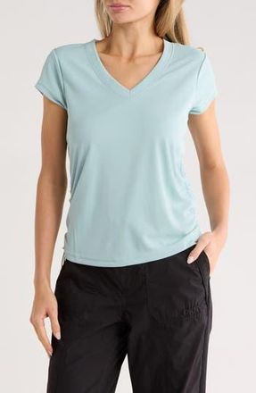 DKNY Ruched Tech T-Shirt in Mineral at Nordstrom Rack, Size X-Small