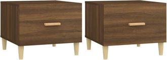 vidaXL Coffee Tables 2 pcs Brown Oak 50x50x40 cm Engineered Wood vidaXL