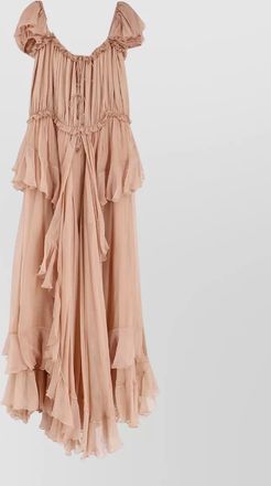 Chlo&eacute; knee length dress cap sleeves neckline