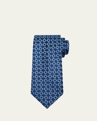 Charvet Mens Square Jacquard Silk Tie