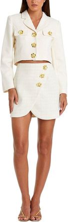 Mac Duggal Tweed Wrap Mini Skirt