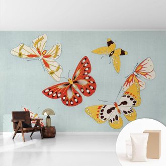 Tulup Tapete Vliestapete Mit Kleber Modern Wohnzimmer - Wanddeko Schlafzimmer - Tapete Mit Motiv K&uuml;nstlerische Schmetterlinge 416x254 Cm