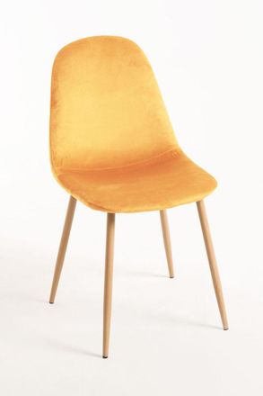 Regalos Miguel Packs Sillas Comedor - Pack 4 Sillas Teok Terciopelo - Amarillo