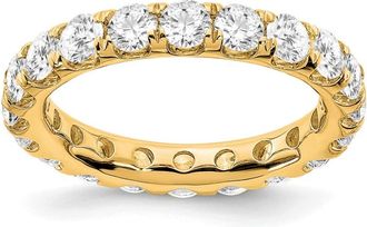 Diamond2Deal 14k Yellow Gold Lab Grown Diamond Eternity Wedding Band Ring 3.25Ct Clarity- VS Color- G-H