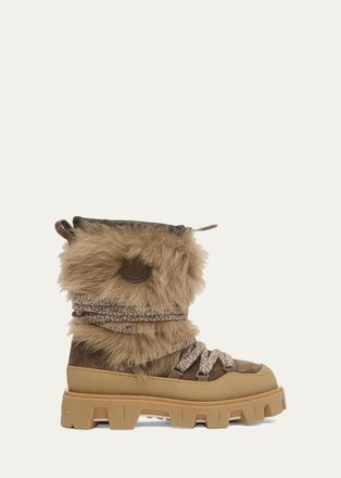 Moncler Peak Apres Shearling and Suede Boots
