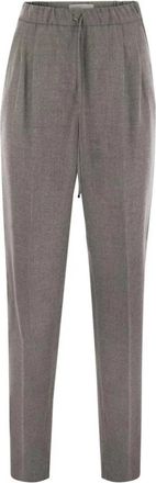 Max Mara Wollen Pantalon met Plooi - Dames - Broeken - Grijs - 3XS - Wol - Broeken