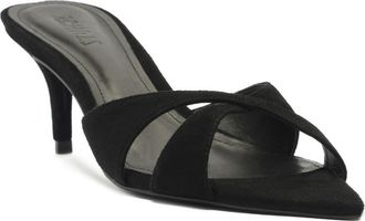 Schutz Hilda Leaf Pointed Toe Sandal in Black at Nordstrom, Size 6.5