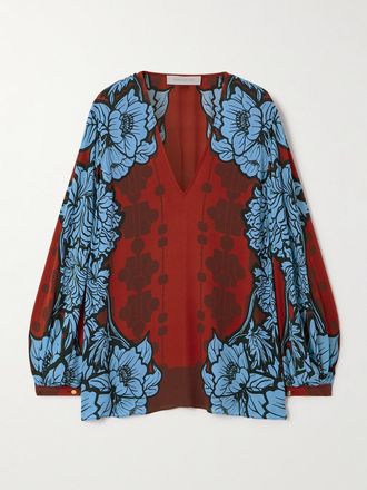 Borgo De Nor Blusa In Crêpe De Chine Floreale Stellan