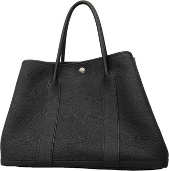 Herm&egrave;s Black Country Leather Tote Bag (Pre-Owned)