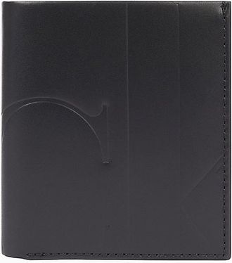 Calvin Klein Mens Embossed Monogram Logo Trifold Wallet - Black