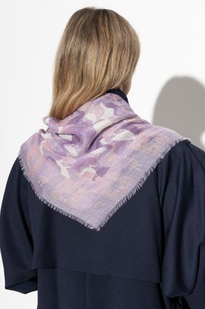 Moschino Cashmere Scarf With Print, Unisex, Purple