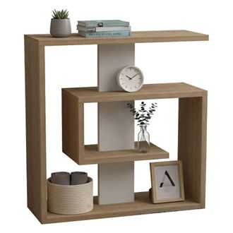 Dmora Mesa De Centro Rumbia, Revistero Multiuso, Forma Rectangular, Color Marr&oacute;n, 55x20x57h Cm Roble Marr&oacute;n