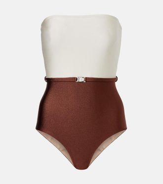 Adriana Degreas Bicolor belted swimsuit