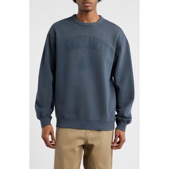 Carhartt Work in Progress Faded Ponds Corps Graphic Sweatshirt in Deep Night (Heavy Stone Wash) at Nordstrom, Size Xx-Large